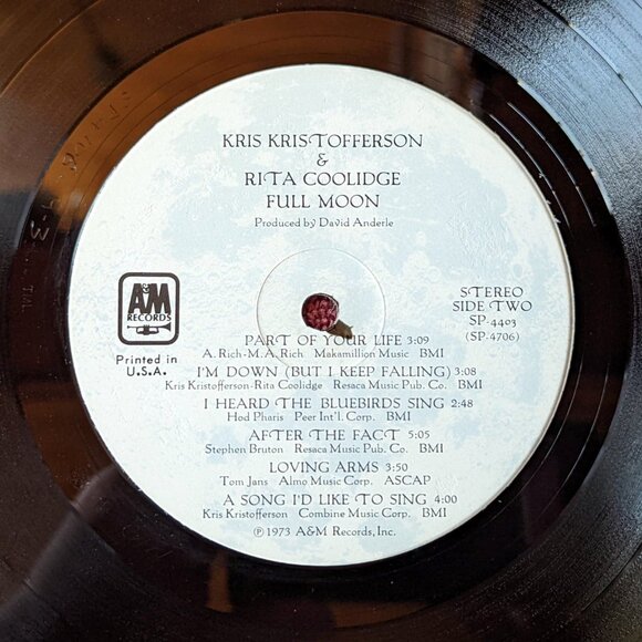 FURTHER REDUCED Vintage Vinyl LP –Kris Kristofferson & Rita Coolidge- Full Moon - Picture 6 of 8